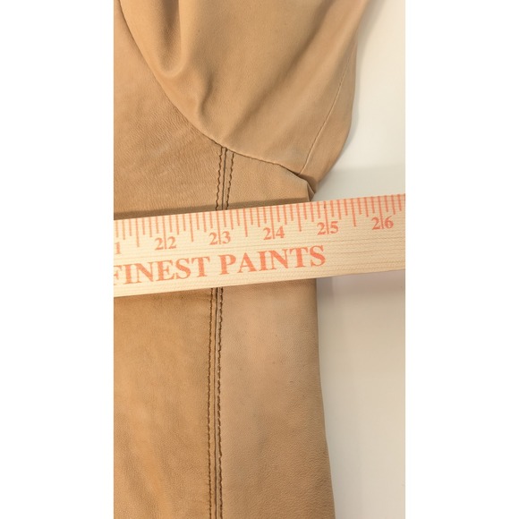 Mens Tan Nappa Leather Jacket Cowboy Western Style Star Embroidery Size L - Picture 10 of 11